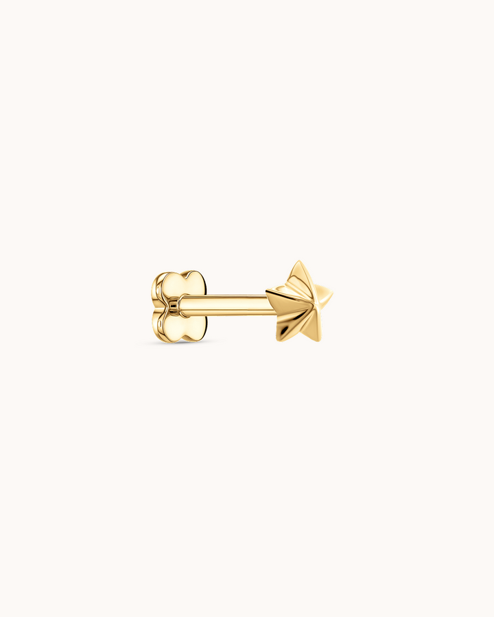 3D Star Piercing Stud In Gold