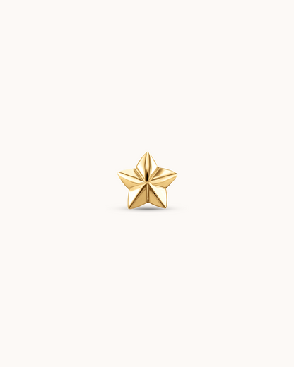 3D Star Piercing Stud In Gold