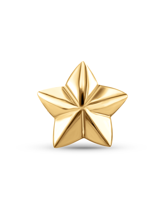 3D STAR PIERCING STUD IN GOLD