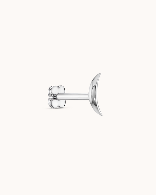 Curve Bar Piercing Stud in Platinum