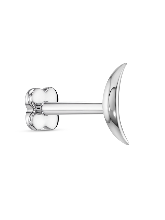 Curve Bar Piercing Stud in Platinum