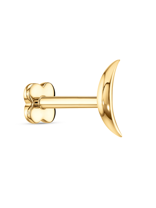 Curve Bar Piercing Stud in Gold