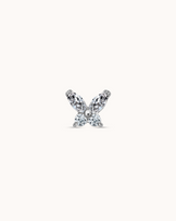 Crystal Butterfly Piercing Stud In Platinum