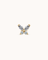 Crystal Butterfly Piercing Stud In Gold