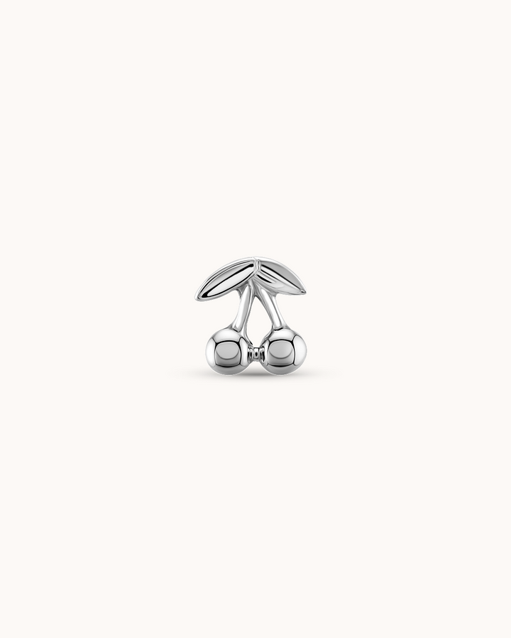 Cherry Piercing Stud In Platinum