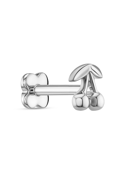 Cherry Piercing Stud In Platinum