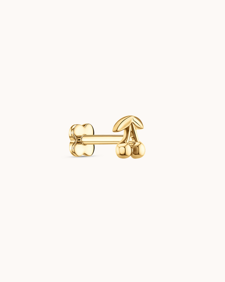 Cherry Piercing Stud In Gold