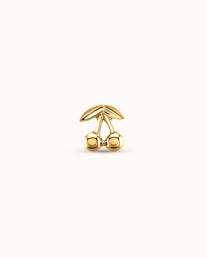 Cherry Piercing Stud In Gold