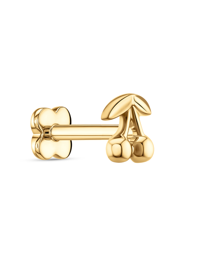 Cherry Piercing Stud In Gold