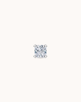 Square Crystal Piercing Stud In Platinum