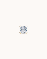 Square Crystal Piercing Stud In Gold