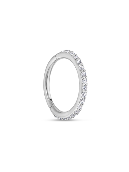 Seamless 14K Gold & White Topaz Pavé Hoop