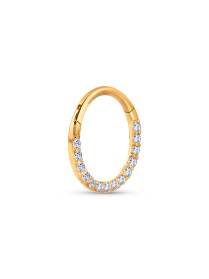 Seamless 14K Gold & White Topaz Pavé Hoop