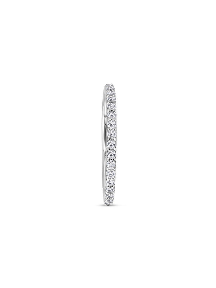 Fine 14K Gold & White Topaz Seamless Pavé Huggies in Silver