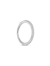 Fine 14K Gold & White Topaz Seamless Pavé Huggies in Silver
