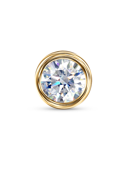 14K Gold & Lab-Grown Diamond Bezel Piercing Stud