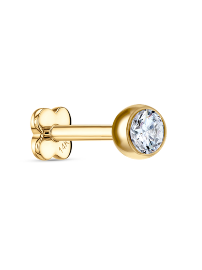 14K Gold & Lab-Grown Diamond Bezel Piercing Stud