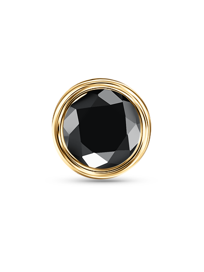 14K Gold & Black Lab-Grown Diamond Bezel Piercing Stud