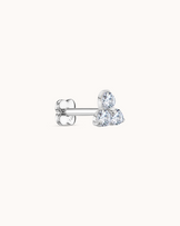 14K White Gold & Triple Lab-Grown Diamond Piercing Stud