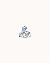 14K White Gold & Triple Lab-Grown Diamond Piercing Stud