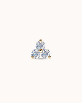 14K Yellow Gold & Triple Lab-Grown Diamond Piercing Stud