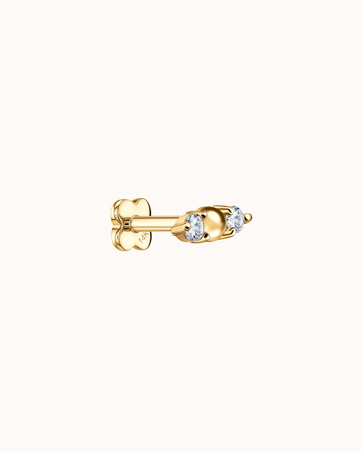 14K Gold & Lab-Grown Diamond Ball Cluster Piercing Stud