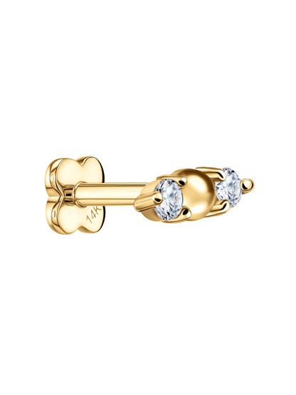 14K Gold & Lab-Grown Diamond Ball Cluster Piercing Stud