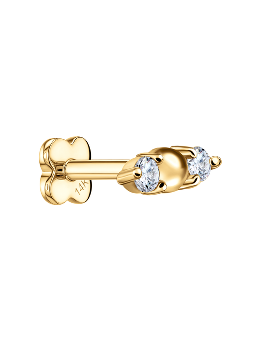 14K Gold & Lab-Grown Diamond Ball Cluster Piercing Stud