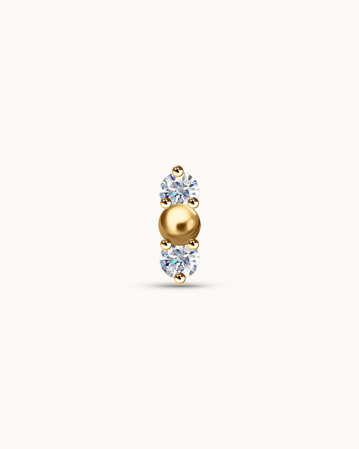 14K Gold & Lab-Grown Diamond Ball Cluster Piercing Stud