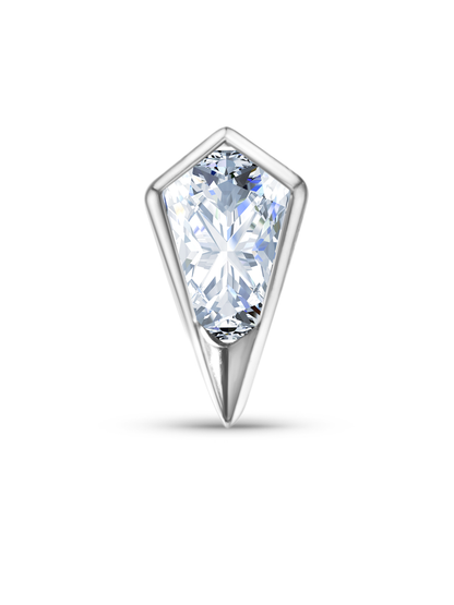 14K Gold Lab-Grown Diamond & White Topaz Kite Piercing Stud