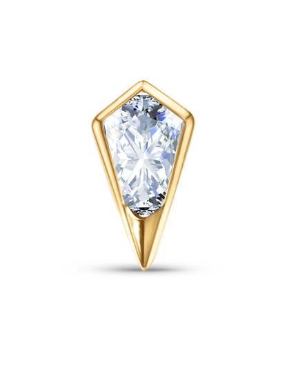 14K Gold Lab-Grown Diamond & White Topaz Kite Piercing Stud