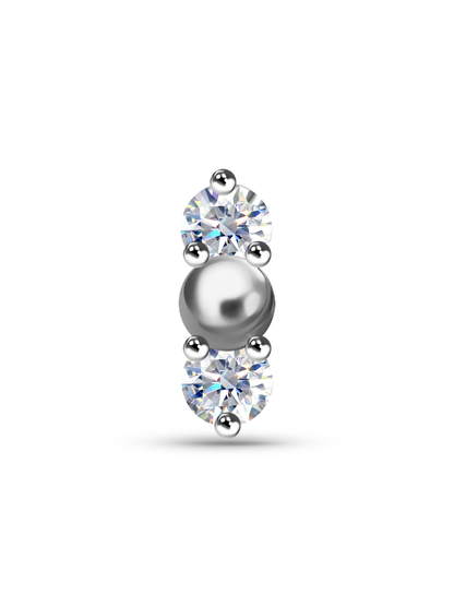 14K Gold Lab-Grown Diamond Cluster Piercing Stud
