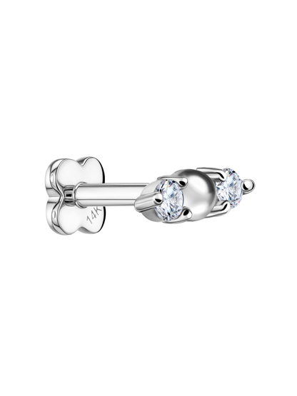 14K Gold Lab-Grown Diamond Cluster Piercing Stud