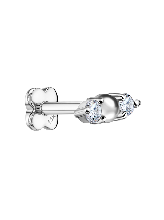 14K Gold Lab-Grown Diamond Cluster Piercing Stud