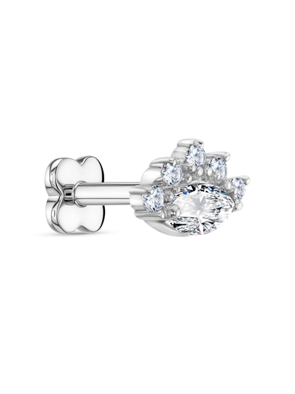 Fine 14K Gold Navette Eye Cluster Piercing Stud