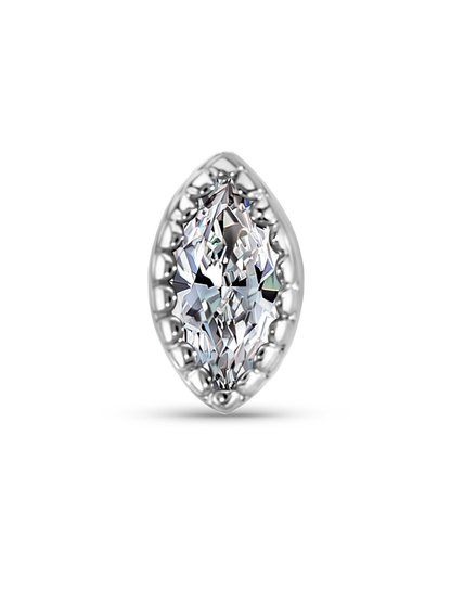 Fine 14K White Gold Topaz Eye Cluster Piercing Stud