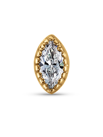14K Gold Topaz Eye Cluster Piercing Stud