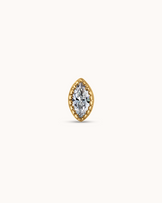 14K Gold Topaz Eye Cluster Piercing Stud
