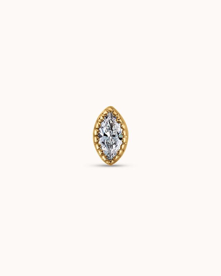 14K Gold Topaz Eye Cluster Piercing Stud