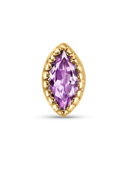 14K Gold & Pink Sapphire Eye Piercing Stud
