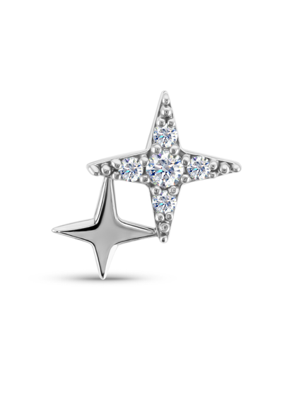 14K Gold Duo Star Piercing Stud
