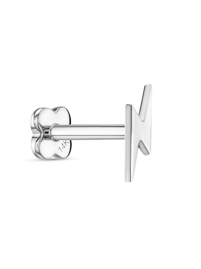 14K Gold Lightening Bolt Piercing Stud