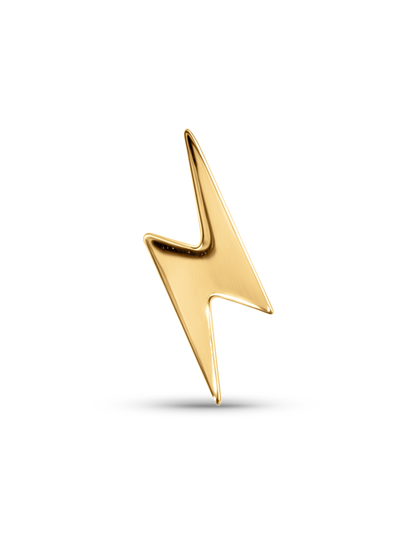 14K Gold Lightening Bolt Piercing Stud