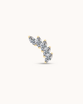14K Gold & White Topaz Graduated Navette Piercing Stud