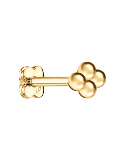 14K Gold 4 Ball Piercing Stud