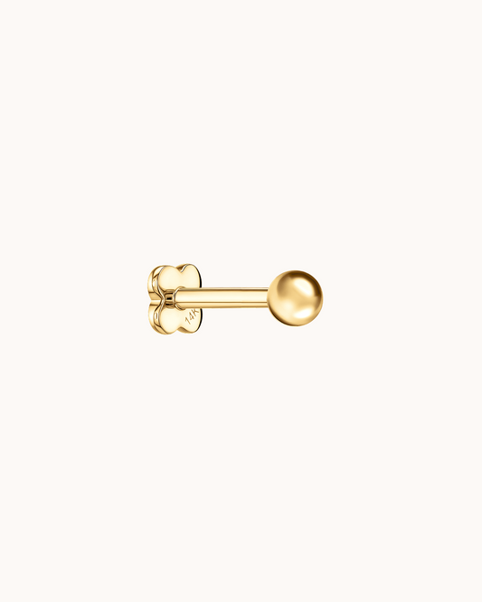 14K Gold Ball Piercing Stud