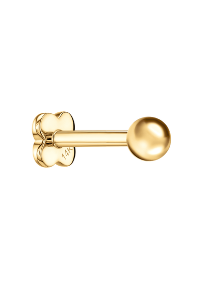 14K Gold Ball Piercing Stud