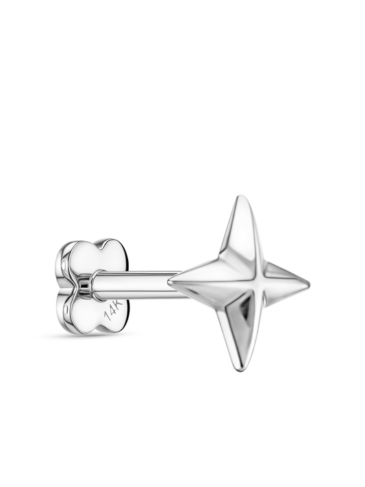 14K Gold Star Piercing Stud