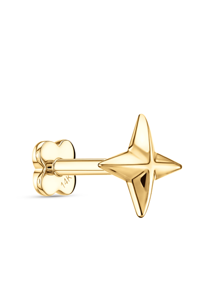 14K Gold Star Piercing Stud