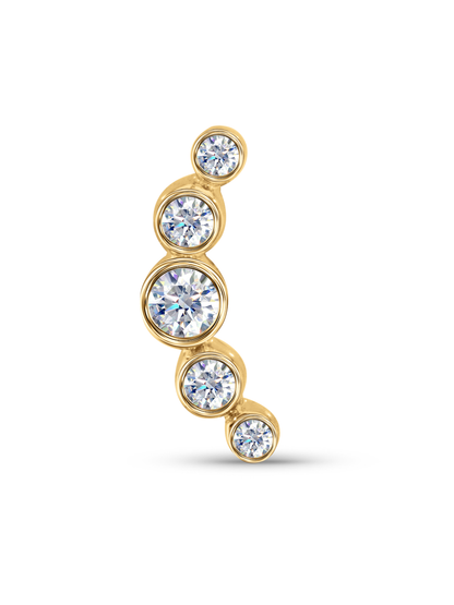 Fine 14K Gold & Lab-Grown Diamond Climber Bar Piercing Stud
